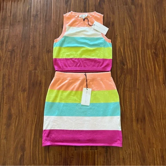 NWT Vici x Summer of Diane Stripe Knit Tank Top & Mini Skirt Set size medium - Picture 1 of 11
